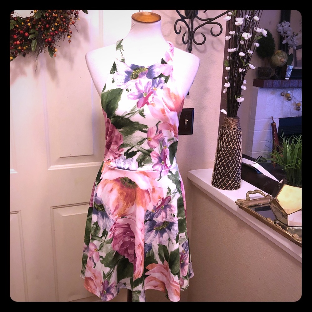 NWT Kim Cine Curve Floral Summer Tie Dress
